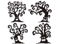 Vinilo decorativo de pared para Halloween, decoración de fondo con árbol fantasma, vinilo para ventana, sala de estar y hogar.