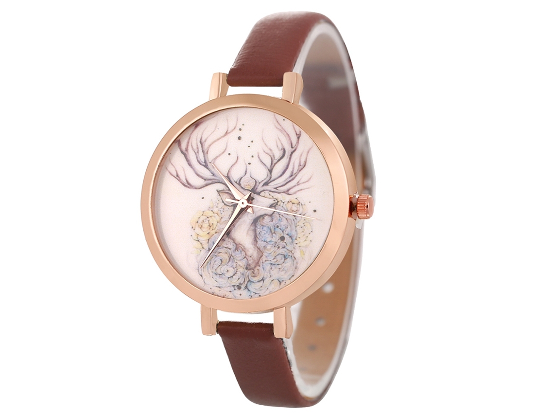 Reloj De Pulsera De Cuarzo Para Mujer Con Brazalete De Acero Y Diamantes De Imitación, Esfera Redonda (oro Rosa Y Rojo).