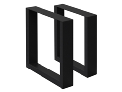 Set de 2 Patas de mesa industrial ECD 30 x 43cm acero en polvo negro perfiles cuadradros