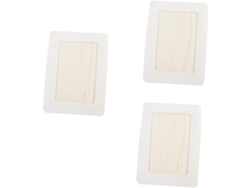 Juego De 3 Marcos De Fotos De Estructura Sólida En Madera Beige Con Diseño Creativo Para Dibujos De Niños Y Niñas.