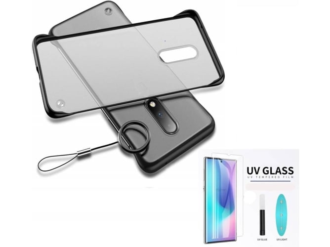 Kit Carcasa y Protector de Cristal Nano Curved UV Samsung Galaxy S10e Bumper Negro