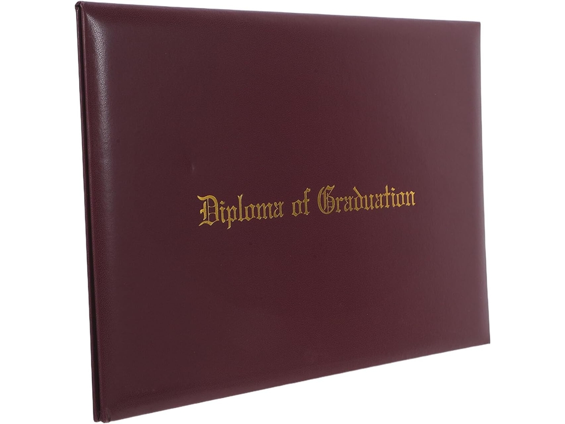 Portadiplomas De Piel Sintética Color Café Con Protección De Espuma De Pvc Y Funda Rígida Para Diploma Tamaño A4.