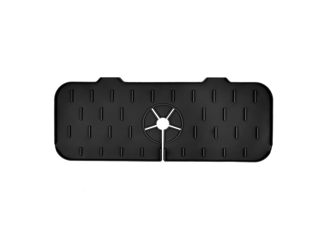 Alfombrilla De Silicona Reutilizable Para Grifo De Fregadero De Cocina Y Baño - Negra