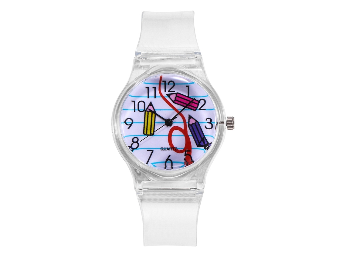 Reloj Electrónico Casual Para Mujer Con Correa De Silicona, Estilo Moderno, Transparente 03