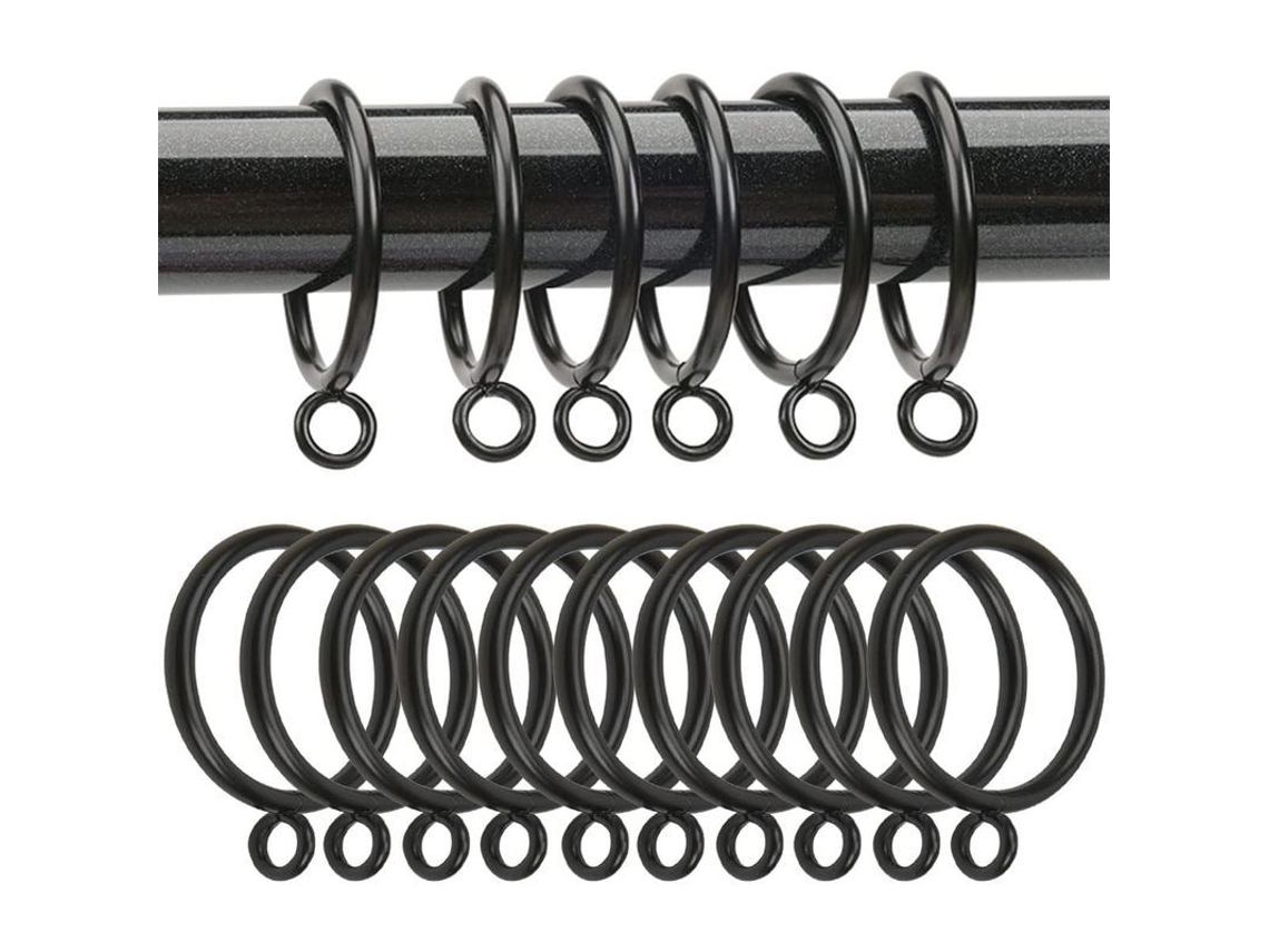 2026-anillos De Cortina De Metal Linjou 20 Piezas 38mm, Anillos Para Barra De Cortina (negro)