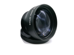 Lente telefoto negra con aumento 2x, compatible con cámaras de 52 mm y montura AF-S.