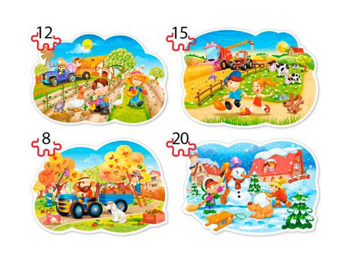 Puzzle Castorland 4X1 Quatro Estações 8 + 12 + 15 + 20 Peças 20 Peças