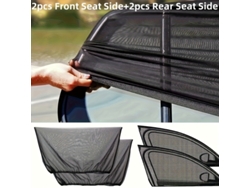 4 Cortinas Red Elasticas 2 Del 2 Tras Anti Uv Insectos Para Auto