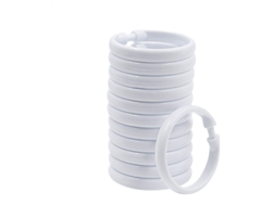 2026-12 Anillos De Plástico Para Cortina De Ducha O-ring Gancho Colgador Baño Liso Blanco