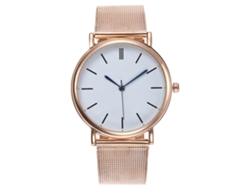 Reloj De Pulsera Analógico De Cuarzo De Aleación Con Esfera Redonda (oro Rosa)