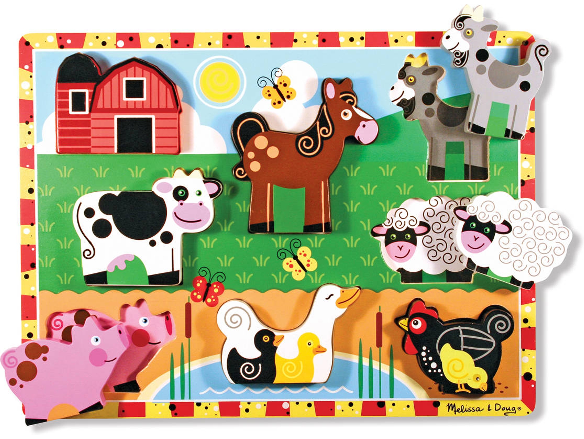 Puzzle MELISSA y DOUG Wooden Chunky Puzzle - Farm Animals