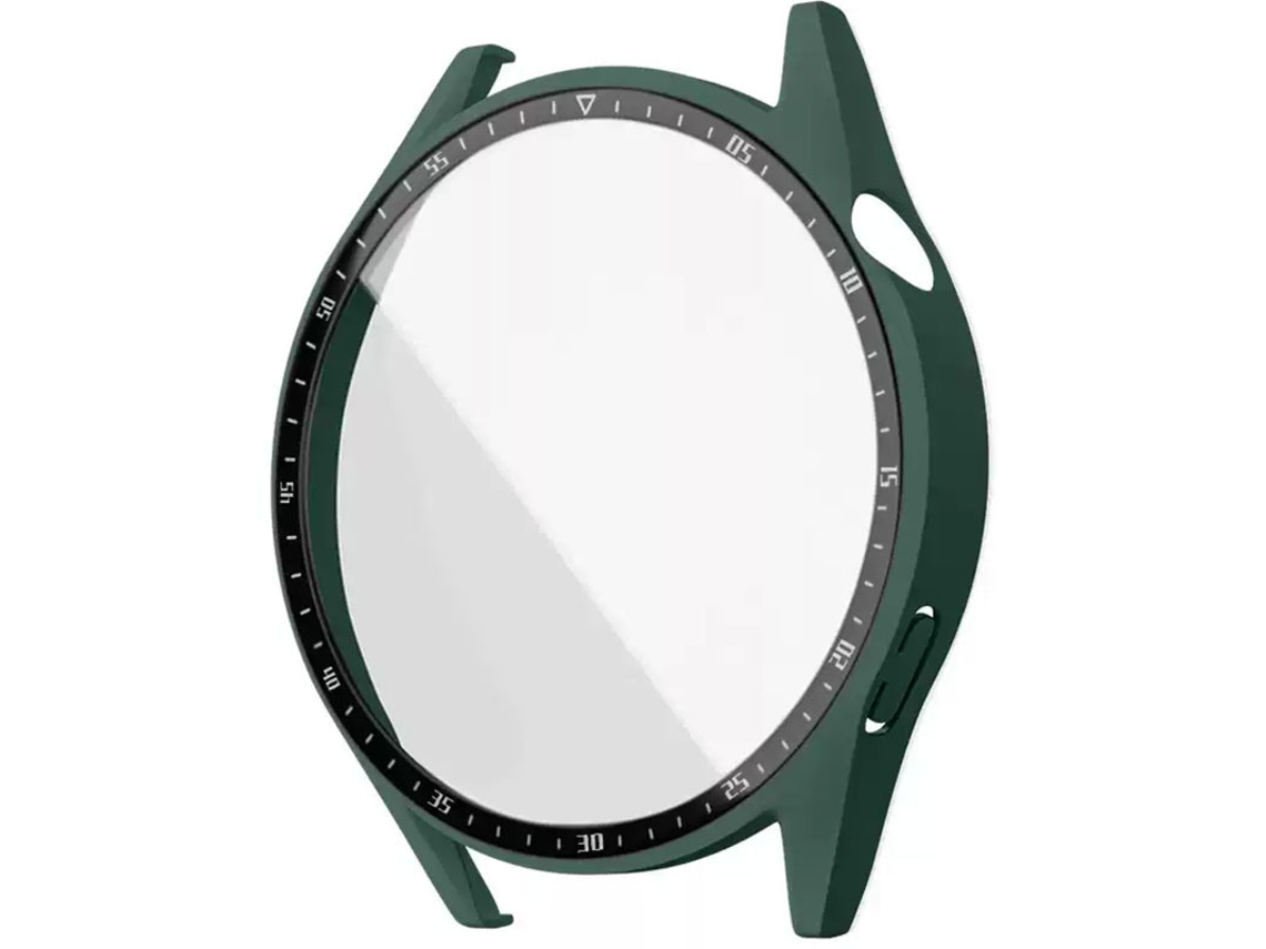 Funda para Huawei Watch GT3 de 42 mm con protector de pantalla de cristal templado SPQMENT (verde oscuro)