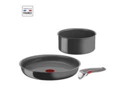Tefal Ingenio lote de 3 quartos, 28 cm de fogão, panela 18 cm, alça, indução, cerâmica, feita na França, renova L2609302
