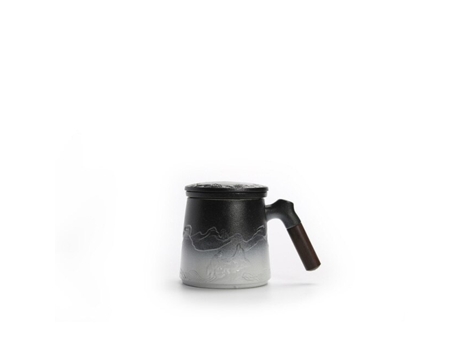 Taza XGF Cerámica creativa Té Infusor Tazas Tazas con tapa de tapa Filtro Mango de madera para leche Café Jugo Tumbler Decoración personalizable Ta...