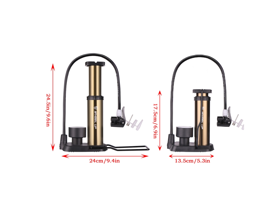 Bomba De Aire Para Bicicleta Wheel Up 160 Psi Con Manómetro, Portable Para Mtb, Valvas Presta Schrader
