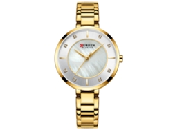 Reloj MDUG para mujer resistente al agua con esfera de nácar, pequeño y sencillo (dorado) | MDUG