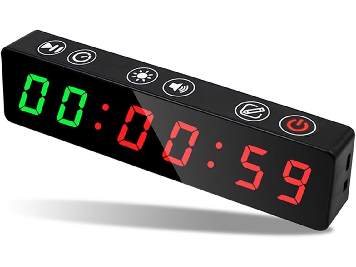 Reloj Digital Led De Gran Tamaño Con Temporizador En Pantalla, Sistema Antivértigo Y Temporizador De Cuenta Regresiva.