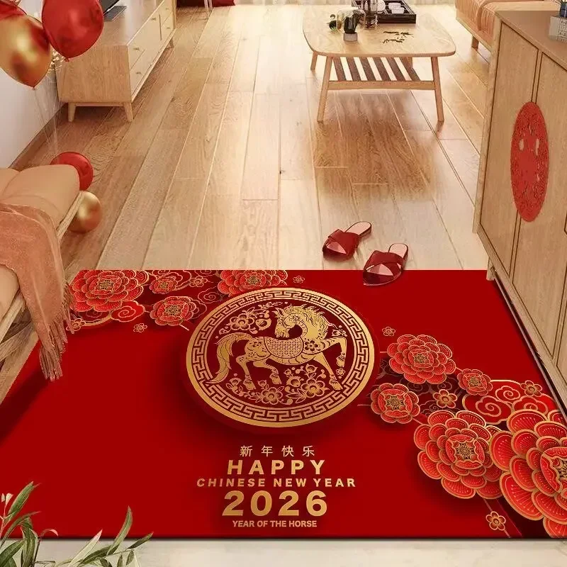 (estilo 3 50x80cm) Felpudo Con Temática Auspiciosa Del Año Nuevo Lunar, Antideslizante Y Duradero.