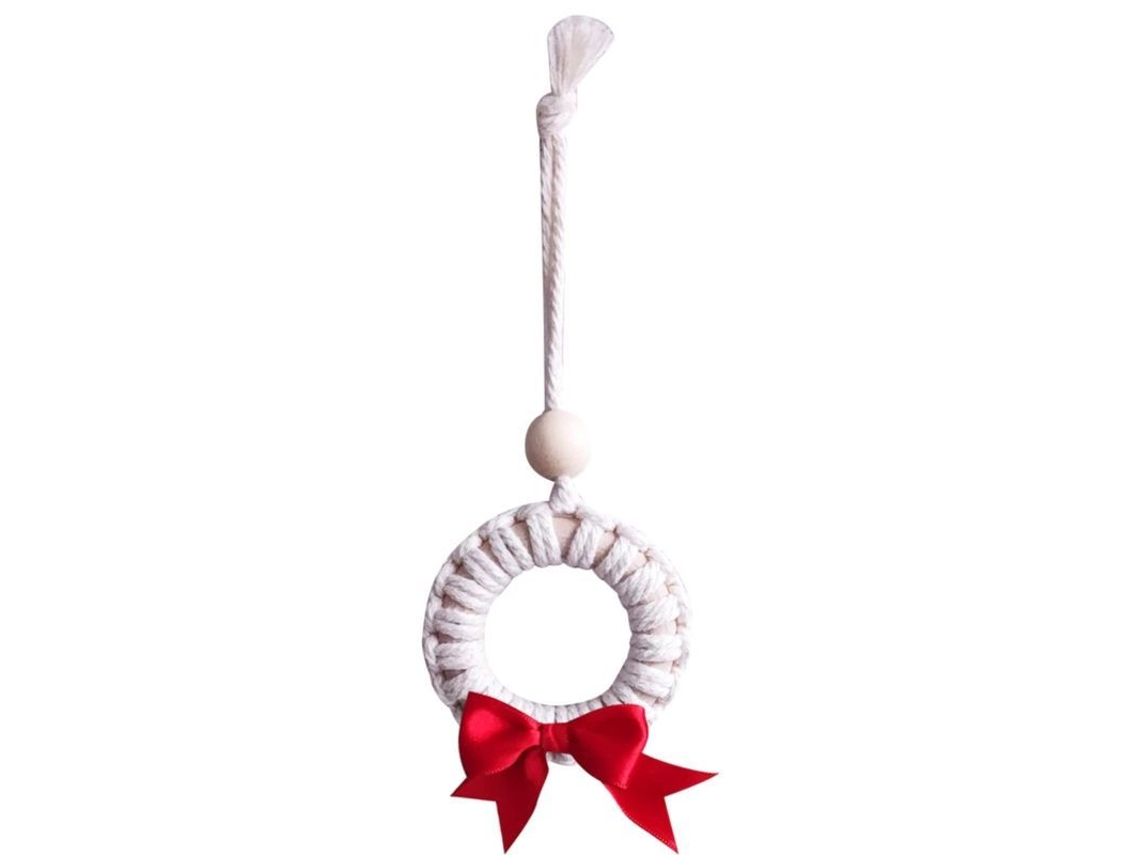 2026-adorno De Corona Navideña Mini Tejida Para Árbol De Navidad Hogar Decoración