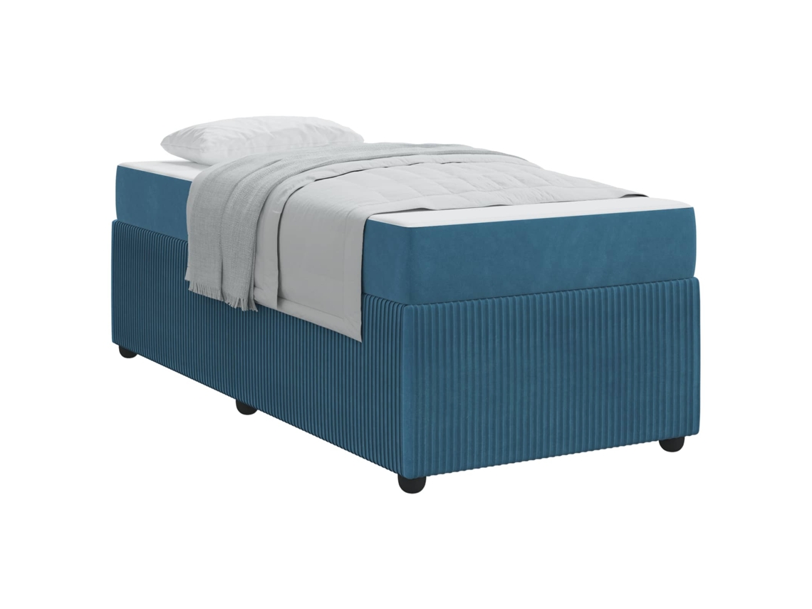 Maison Exclusive - Estructura De Cama Con Colchón Azul 90 X 200 Cm Tela