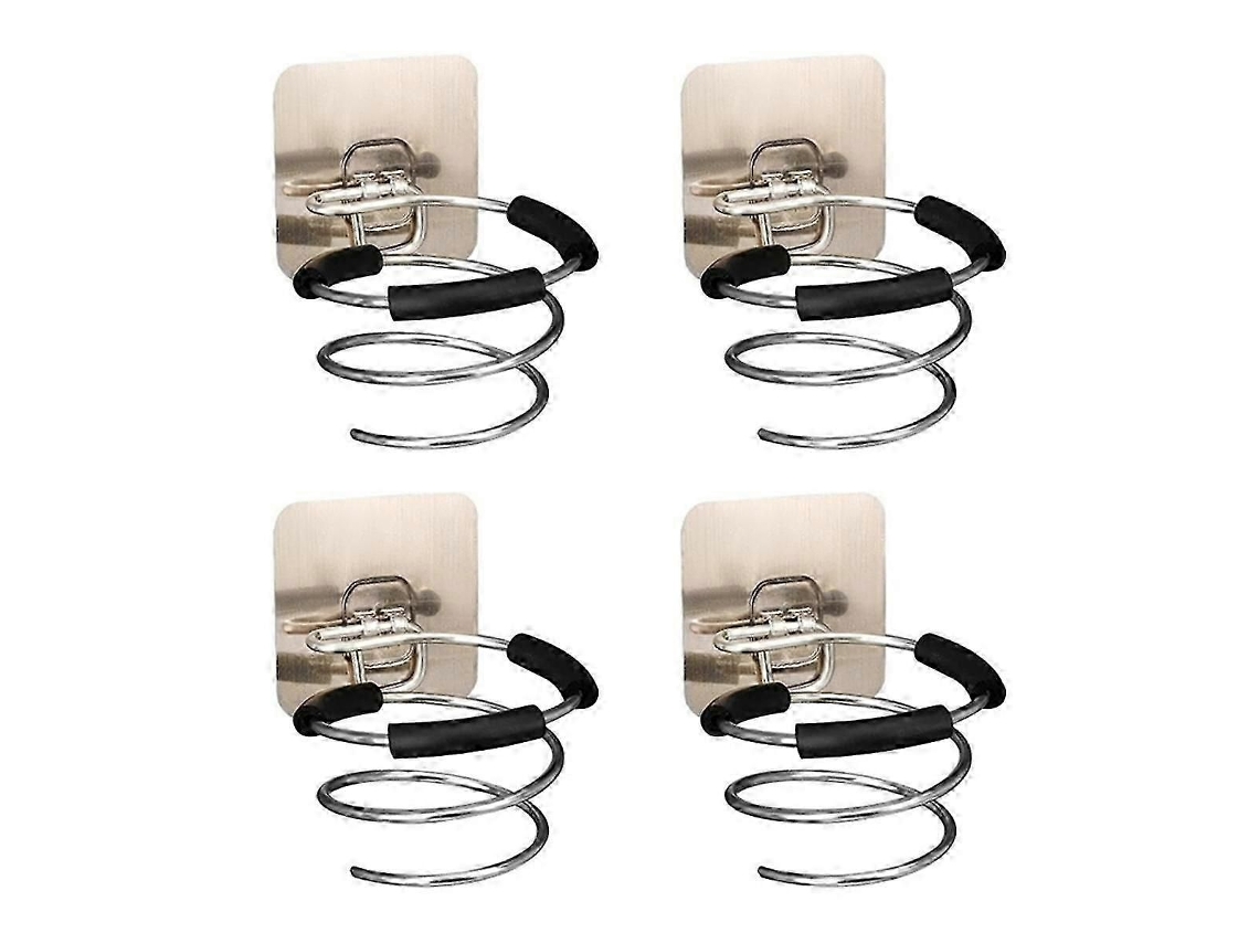 Juego de 4 soportes de pared en espiral para secador de pelo, organizador para herramientas y secadores de peluquería, GOKOCO