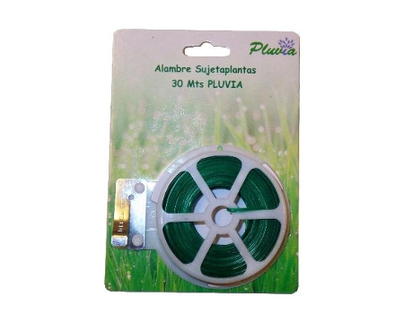 Pluvia bobina alambre para atar plastificado verde 30 mt pl-x4b