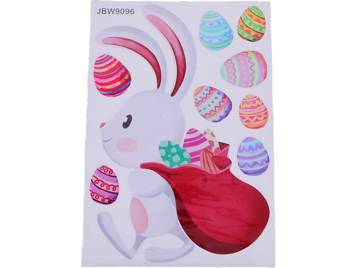 Adhesivo Pared Pascua Conejo Huevos Pvc Creativo Fácil Aplicar Decoración Hogar Tienda Comercio