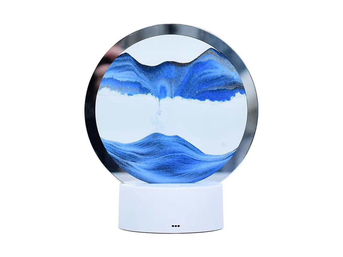 Lámpara de mesa con arena móvil para decoración de dormitorio, luz nocturna