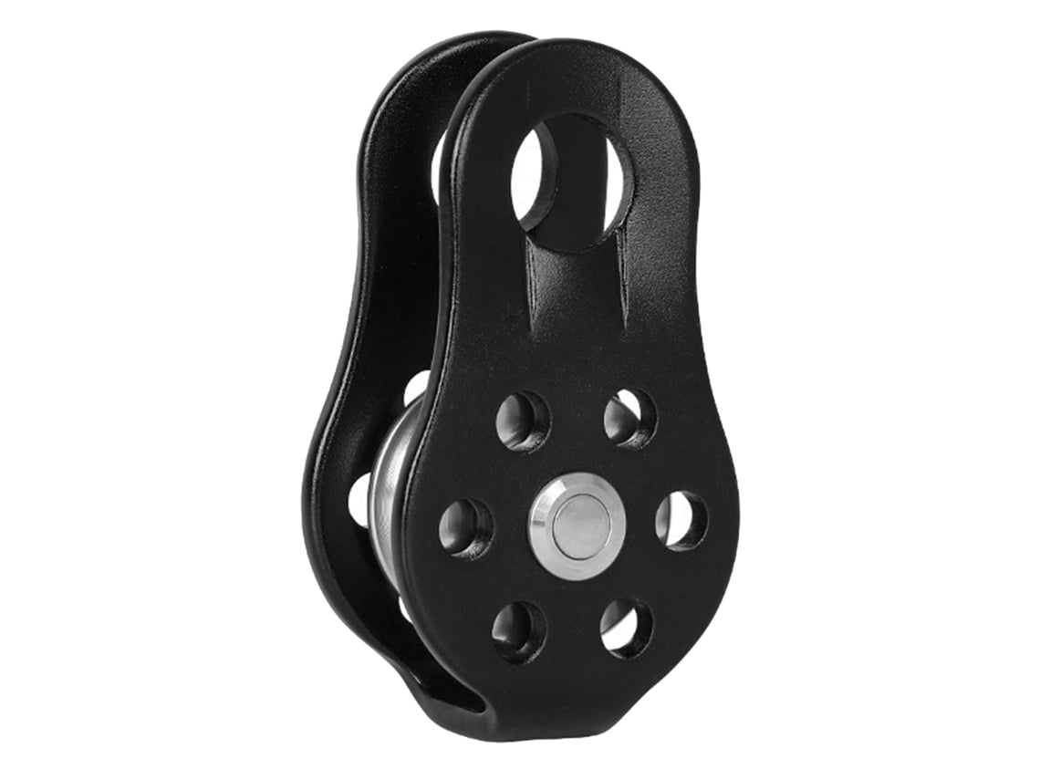 Polia Micro Fixa De Alumínio Polido Alta Resistência Leve Para Escalada Trabalho Em Altura Rappel Preto Tamanho Único