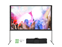 Pantalla de proyector Succebuy con soporte de 100 pulgadas, 169, 4K, 1080 HD, con patas de barra