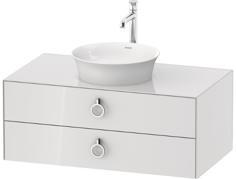 DURAVIT Tulip blanco, mueble de baño colgado en la pared, ancho 1000 x fondo 550mm, con 2 cajones, con tirador, WT49910
