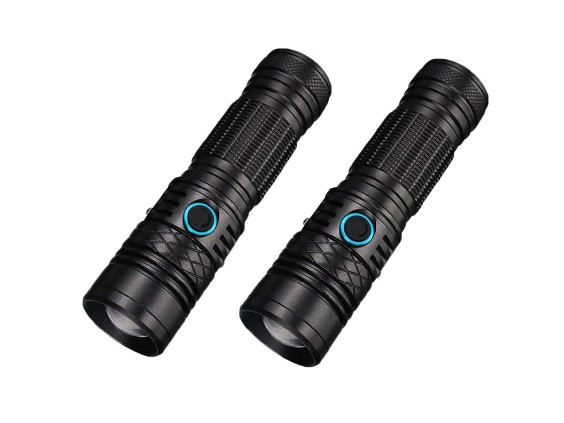 Linterna Led Recargable Telescópica Zoom Antorcha De Bolsillo 3 Modos De Luz para El Hogar Al Aire Libre Senderismo Camping Pesca Negro YEMAESRE
