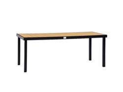 Mesa de jardín para 8 personas, de aluminio y madera, 190 cm.