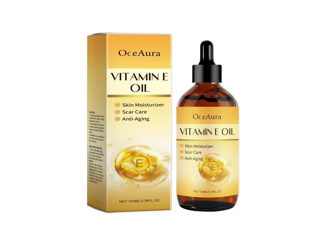 Aceite para el cuidado de la piel con vitamina E para una piel sana, efecto múltiple.