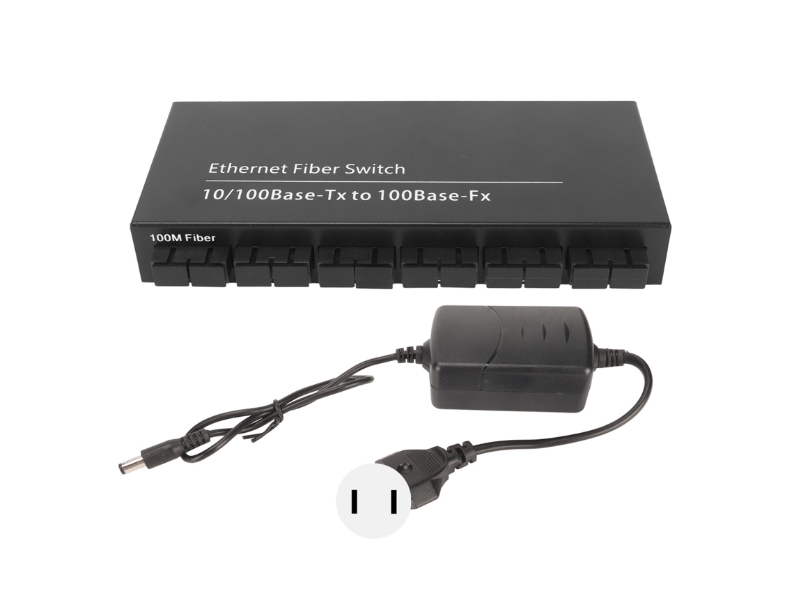 Switch Óptico Ethernet 8 Portas 10/100mbps Tx1310nm Plug And Play Fast Switch Us Plug 100-240v