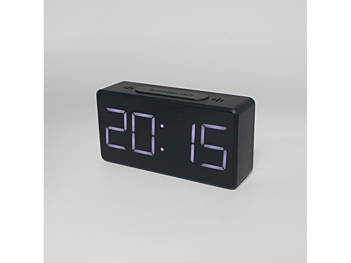 Reloj Espelho Negro Led Despertador Estudiante Cabeceira