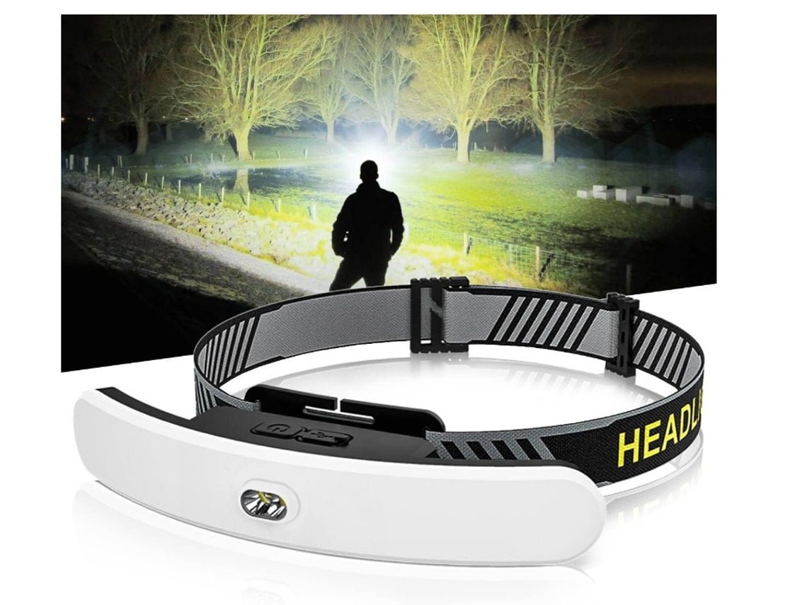 Faro Led Superbrillante De 2000 Lúmenes, Faro Led Ligero E Impermeable Con 6 Modos De Luz Para Ciclismo, Correr, Acampar, Cortes De Energía (negro)