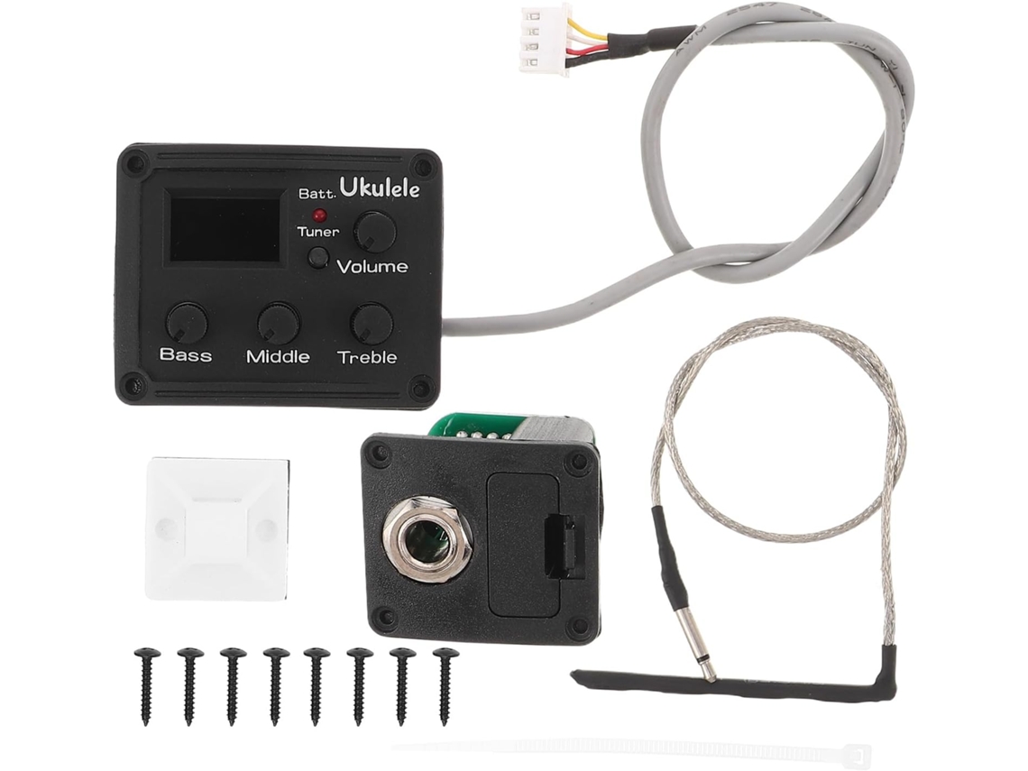 Preamplificador De Banda Piezoeléctrica Con Ecualizador Lcd Para Guitarra, Ukelele, Micrófono De Contacto Y Reproducción.