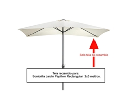 Tela recambio sombrilla rectangular 2x3 metros (08091055)