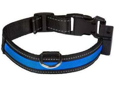 Collar Para Perros eyenimal con luz y recargable azul 2538cm nylon s porte pequeño
