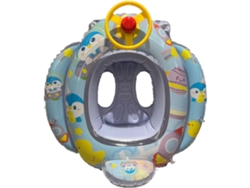 HYMNORA Anillo Hinchable Infantil con Volante y Bocina, Diseño Sirena, Barco para Bebés, Aro de Natación, Juguete Acuático de Verano
