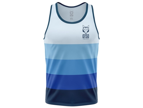 Camiseta sin Mangas de Hombre para Running OTSO Azul (XL)