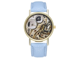 Reloj De Pareja Zhoulianfa Cuero Casual Coreano Atmósfera Azul Claro T159-a