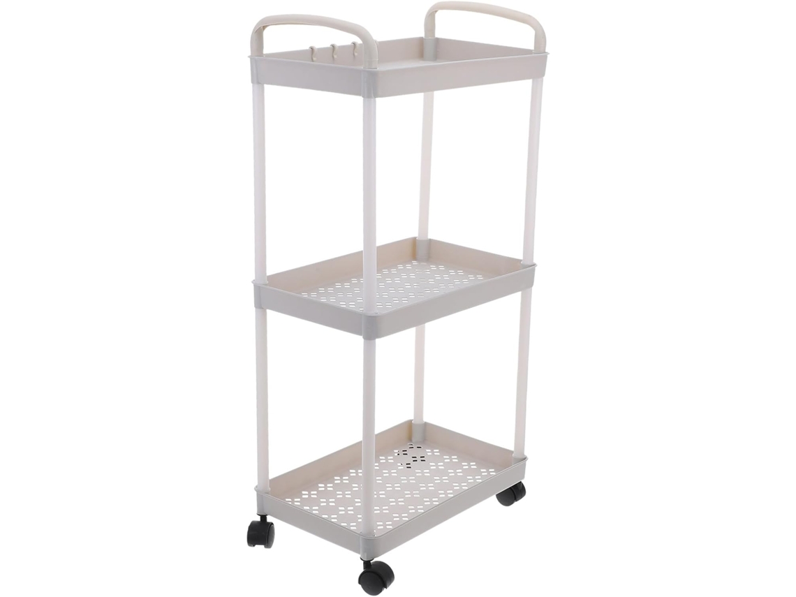 Carrito De Almacenamiento Rodante De Plástico De 3 Niveles Para Cocina, Baño Y Oficina - Gran Capacidad