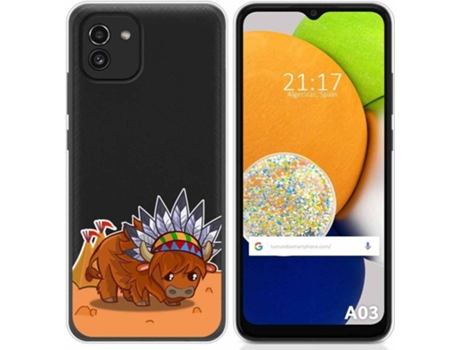 Carcasa para Samsung Galaxy A03 TUMUNDOSMARTPHONE Dibujos Transparente Bufalo Multicolor