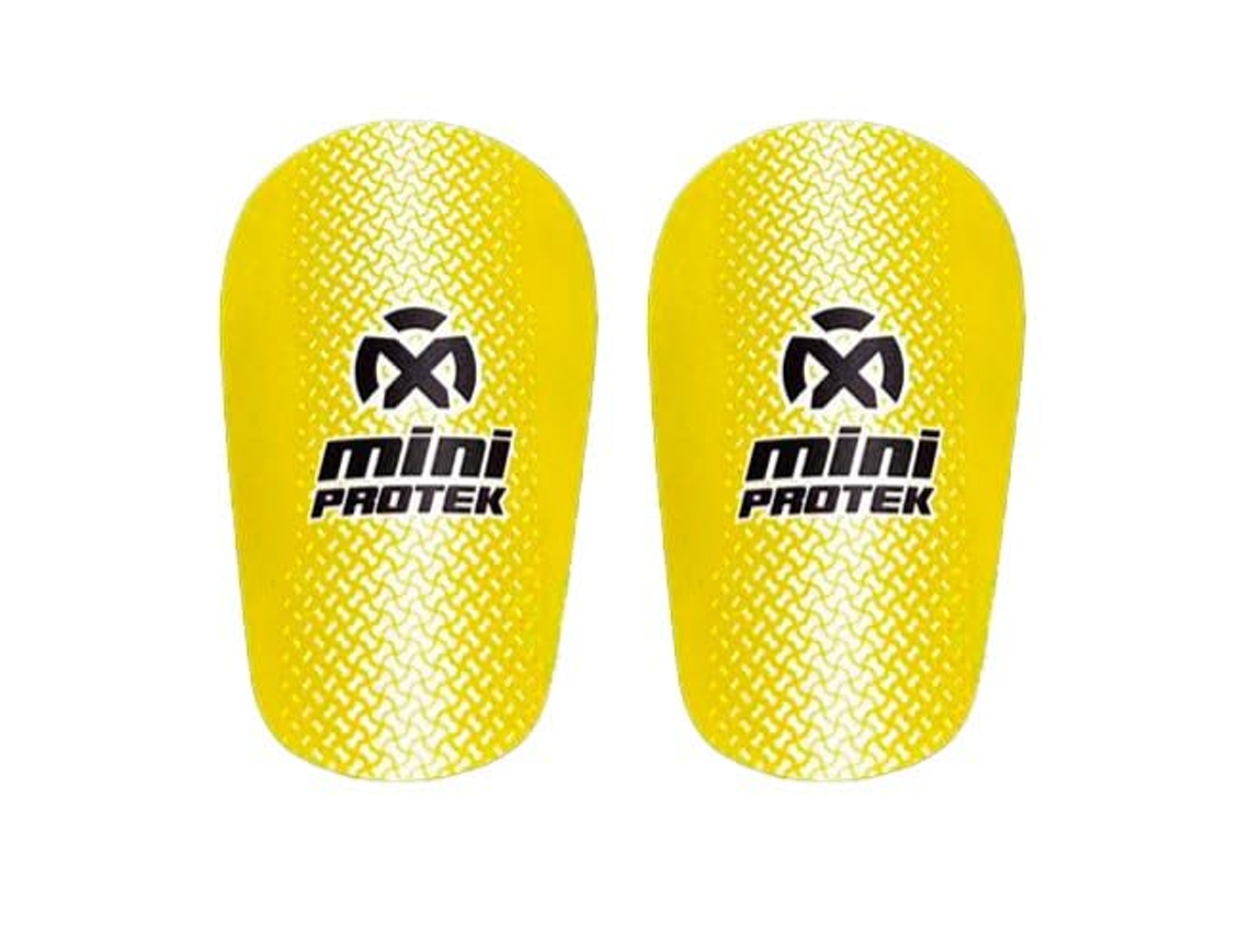 Espinilleras de fútbol mini deportivas para niños y adultos talla M 10x6 cm amarillo Oxum