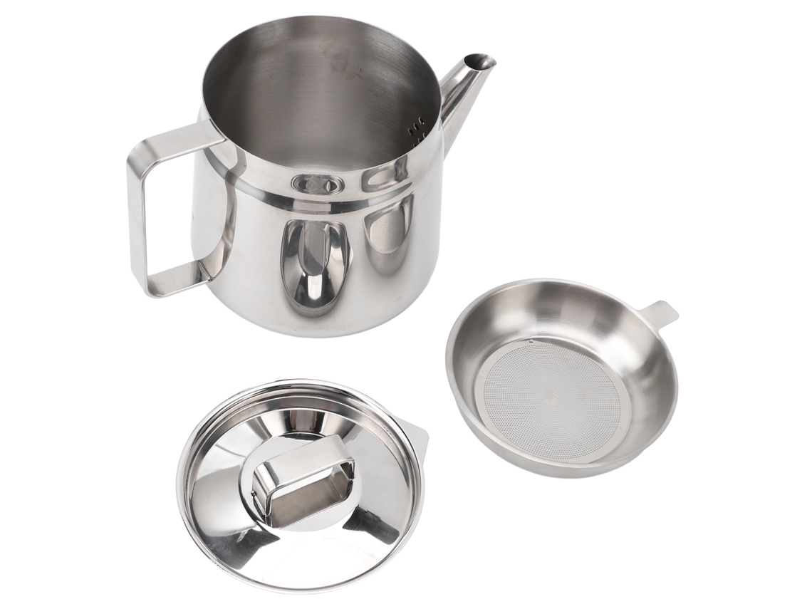 Recipiente De Acero Inoxidable 304 De 1,5 L Con Colador Para Almacenar Aceite En La Cocina.