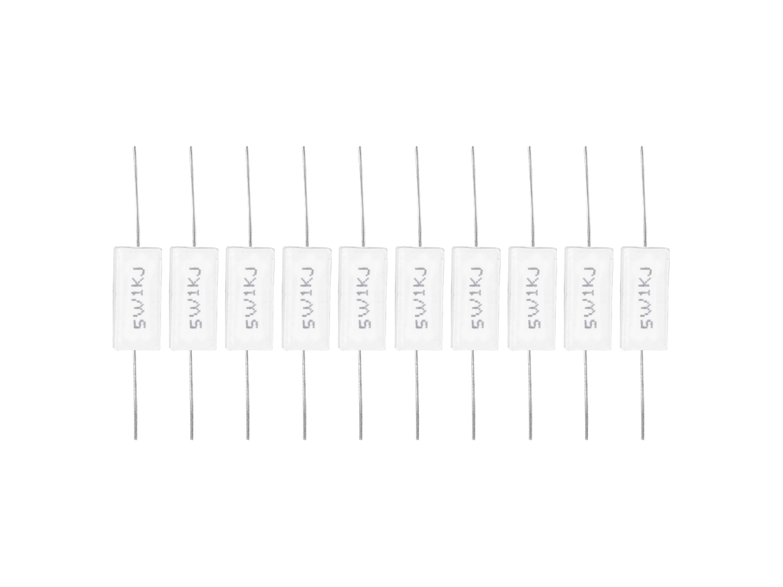 10 Piezas Resistencia Cemento Potencia 5w 1kr Precisión ±5% Componentes Electrónicos