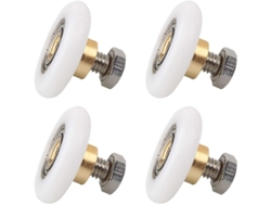 Rodillos Para Puertas De Ducha Deslizantes Repuesto Ruedas Acero Inoxidable 4 Piezas Blanco 23mm
