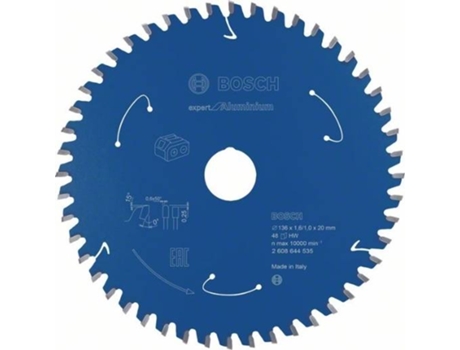 Disco de Sierra Circular BOSCH Para Sierra Sin Cables Expert para Aluminio 136x1.6/1x20 T48